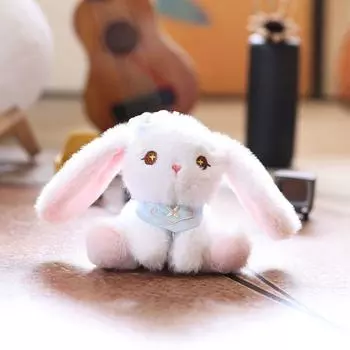 Little White Rabbit Plush Keychain Ultra Soft Stuffed Animal Gift For Teens Kids