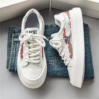 Little white shoes 2025 summer new low-top trendy versatile casual shoes Korean version thick-soled wear-resistant and non-slip sports shoes 39