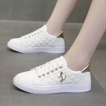 Little white shoes autumn and winter new trendy platform casual sports board shoes fashion lace-up casual board shoes 34