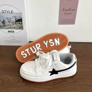 Little white shoes autumn and winter new trend star style color matching casual shoes student running sports shoes women 35