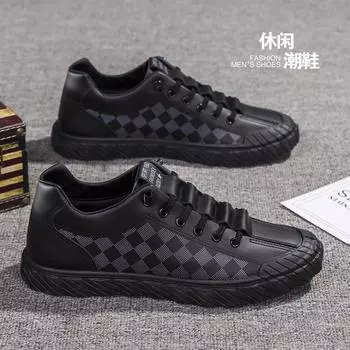 Little white shoes fashion casual shoes trend versatile student sports shoes low top men s shoes light soft baseplate shoes 39 чёрный