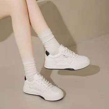 Little white shoes girls versatile spring and autumn flat thick soles directly from the manufacturer popular new orders surge casual dad sports shoes 35