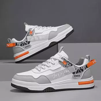 Little White Shoes Leather Surface Punching Breathable Webbing Decorative Low-Top Sports Board Shoes Platform Men S Shoes 39