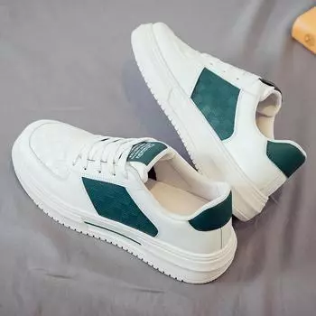 Little white shoes men s 2024 summer new men s shoes Internet celebrity explosion comfortable casual versatile sports leather flat baseplate shoes 39