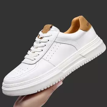 Little White Shoes Men s 2025 Spring New Trend Versatile Breathable Casual Shoes Men s Platform Sports Board Shoes Boys 38 белый