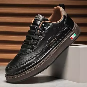 Little white shoes men s 2025 spring new trendy brand versatile one-pedal sports youth leather surface casual non-slip board shoes 39