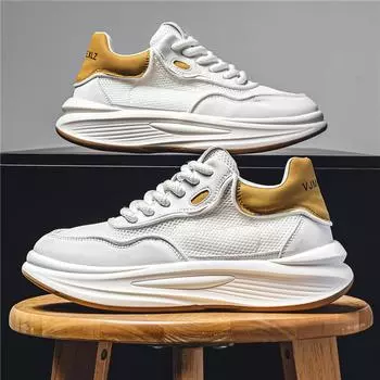 Little white shoes men s sense of quality increases in teenagers, summer leisure mesh breathable sports thick-soled dad trendy shoes 39
