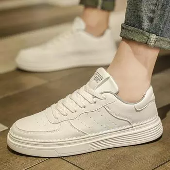 Little white shoes men s shoes summer breathable shoes men s high-end casual leather shoes men s versatile board shoes sports trendy shoes 39 белый