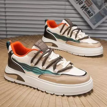 Little white shoes men s trendy shoes men s 2025 new spring and autumn breathable sports and leisure shoes leather men s board shoes 39