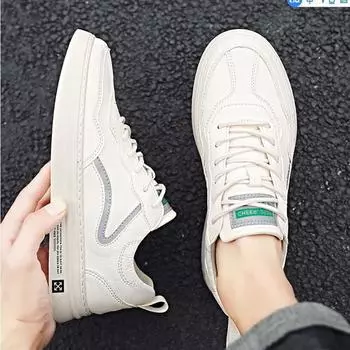Little white shoes men s trendy shoes versatile men s shoes spring 2025 new board shoes Korean version trend casual summer breathable white shoes 37 зелёный