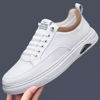 Little white shoes new men s business casual leather shoes men s handmade online cowhide youth versatile board shoes tide 9392 38 белый