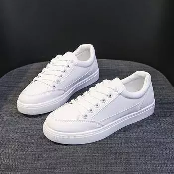 Little white shoes new spring student breathable flat-soled casual single shoes trend college style fashion board shoes 36