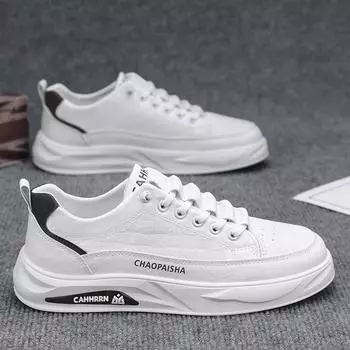 Little white shoes student youth board shoes men s spring 2025 new trendy men s shoes leather surface casual trendy shoes white 39