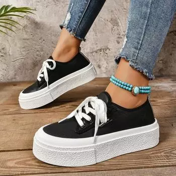 Маленькие белые туфли женские 2024 осень новые туфли на платформе ретро женские туфли-бордборды однотонные женские туфли-буфы универсальные повседневные туфли 36 чёрный