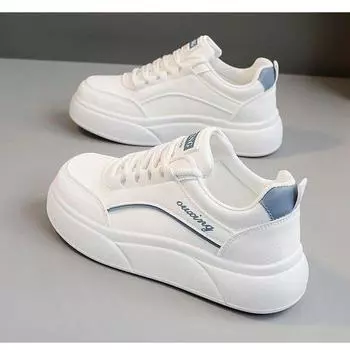 Little white shoes women s 2024 autumn and winter new Korean version of college style platform single shoes casual fashion color matching platform sp 35 белый