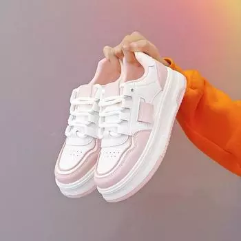 Маленькие белые туфли женские 2024 новая весенняя одежда универсальная спортивная обувь женская мягкая подошва нескользящая повседневная обувь для скейтбординга дети B113 35 хаки