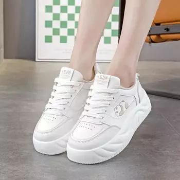Little White Shoes Women s 2024 New Spring Versatile Casual Bread Shoes Student Stepping Shit Sneakers DF10 35