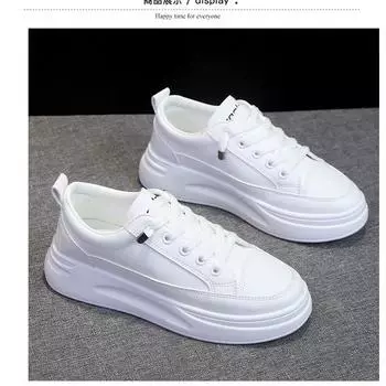 Little white shoes women s 2024 new small size women s shoes 313233 thick-soled versatile women s breathable casual board shoes women s single shoes 35 чёрный
