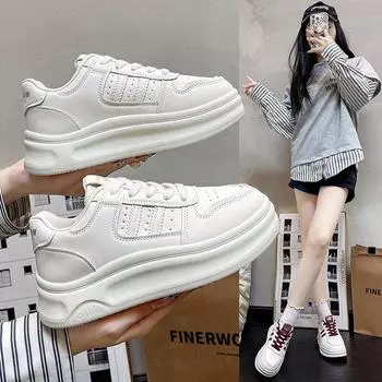 Little white shoes women s 2024 new autumn and winter platform casual shoes Korean version ins versatile casual sports shoes board shoes 35 красный