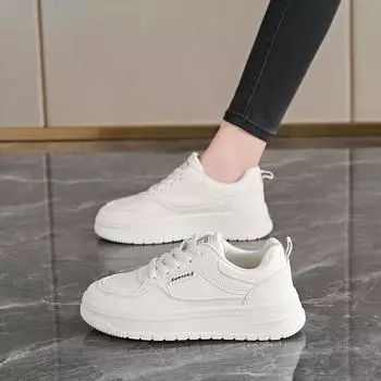 Little white shoes women s 2024 winter new casual thick-soled comfortable trendy board shoes student sports flat-soled popular trendy shoes 35 бежевый