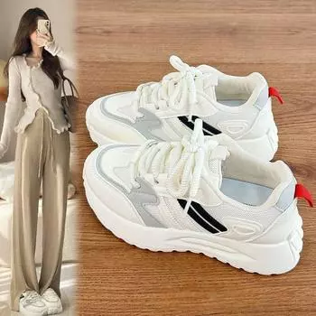 Little white shoes women s 2025 autumn new student sports shoes women s board shoes flat-bottomed versatile casual running shoes travel shoes 35 бежевый