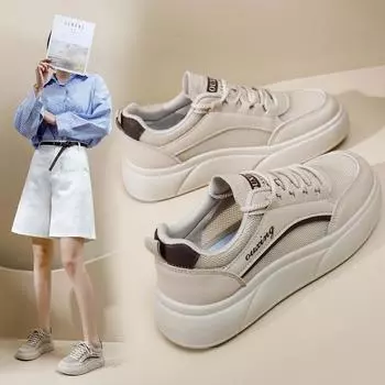 Little White Shoes Women s 2025 New Summer Mesh Breathable Lightweight Versatile Shoes Niche Students Casual Sports Board Shoes 35