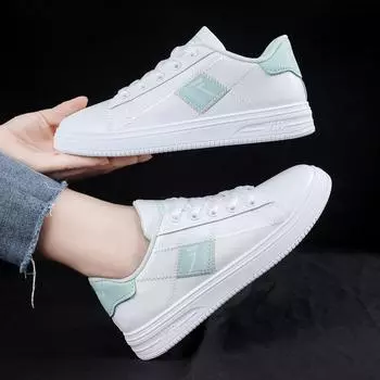 Little white shoes women s 2025 new spring women s shoes student breathable versatile casual leather flat-bottomed sports trendy shoes 35