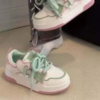 Little white shoes women s 2025 spring and autumn new mesh breathable platform sports shoes design sense niche casual board shoes 35 розовый