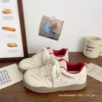 Little white shoes women s 2025 spring and autumn new popular platform casual sports shoes student versatile breathable board shoes 35 розовый