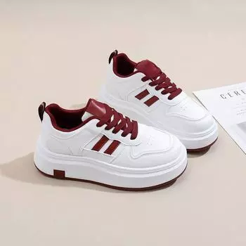 Little white shoes women s autumn and winter thick baseplate shoes new high-end versatile heightening velvet casual shoes 35