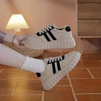 Little white shoes women s autumn new popular casual shoes women s versatile platform women s shoes sports board shoes women 35 хаки
