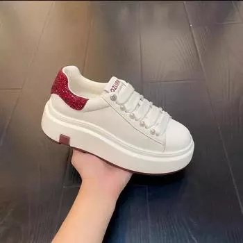 Little white shoes women s autumn versatile thick-soled small height-increasing shoes sports and leisure muffin board shoes 35