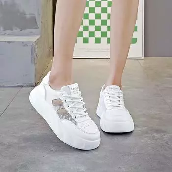 Маленькие белые туфли женские кроссовки весна 2024 новые популярные универсальные повседневные спортивные туфли с мягкой подошвой нескользящие женские туфли A0 35 хаки