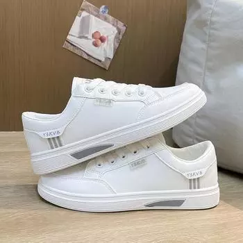 Маленькие белые туфли женские повседневные универсальные дышащие спортивные туфли интернет-знаменитости плоские туфли осенние одинарные туфли 35
