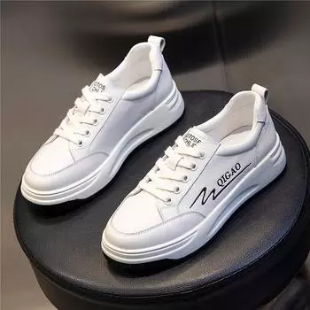 Little white shoes women s leather spring 2025 new sports running breathable casual women s shoes flat bottom shallow mouth single shoes women s tide 35