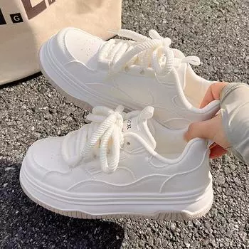 Little white shoes women s milk fufu with skirt women s shoes 2025 new autumn versatile chic shoes platform sneakers 35