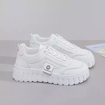 Little white shoes women s new autumn student versatile casual trendy shoes thick baseplate shoes women ZY12270 35