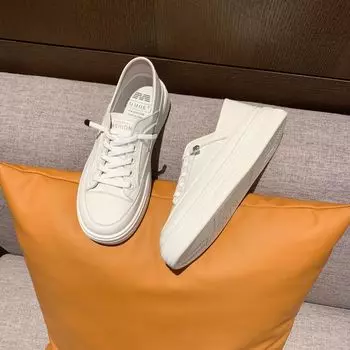 Little White Shoes Women s New Comfortable and Lightweight Lazy One-Pedal Versatile Student Leisure Sports Board Shoes in Summer 2024 35 белый