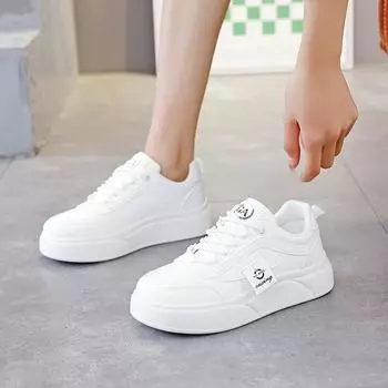 Маленькие белые туфли женские новые весенние универсальные туфли для сноуборда женские на платформе популярные спортивные и досуговые туфли модные туфли S 35 белый