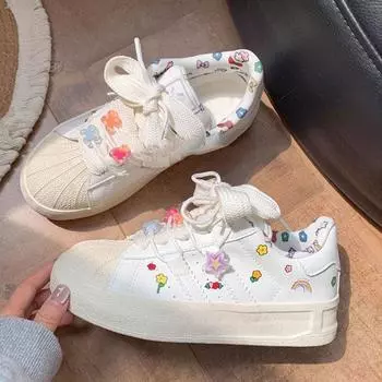 Little White Shoes Women s Spring and Autumn New Niche Flat Bottom Fashion Versatile Student Casual Board Shoes Women 35