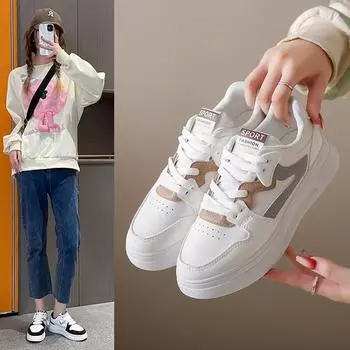 Little white shoes women s spring new women s shoes Korean version trendy versatile breathable thick-soled heightening shoes women s casual shoes s 35