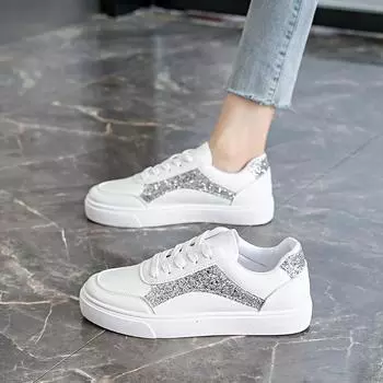 Little White Shoes Women s Summer 2024 Spring New Versatile Explosive Student Sports Flat Casual Board Shoes 35 золотой