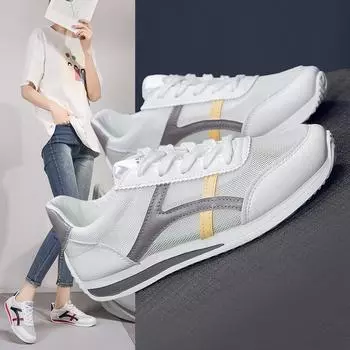 Little white shoes women s summer 2025 new Korean version casual single shoes breathable soft bottom mesh lightweight Forrest Gump shoes women s shoes 35 синий