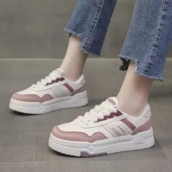 Little white shoes women s summer new trendy version milk Huhu versatile casual sports little white shoes low-top wheat ear board shoes 35