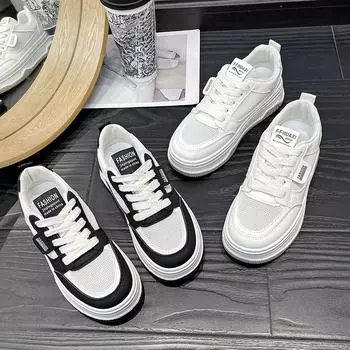 Little White Shoes Women s Summer New Mesh Breathable Thick Baseplate Shoes Fashionable Versatile Casual Sports Shoes 35