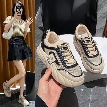 Little White Shoes Women s Summer New Ins Female Students Leisure Sports Versatile Board Shoes Through The Net 35 чёрный