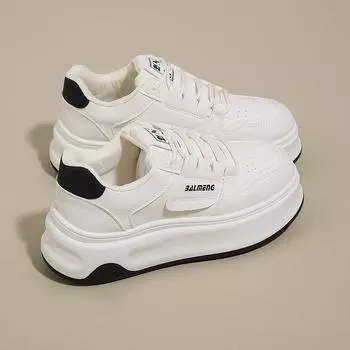 Little white shoes women show small feet spring 2025 new breathable casual fashion versatile thick-soled muffin sports board shoes 36 бордовый