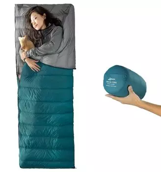 Litume 5°C-15°C Комбинируемый пуховый спальный мешок 565 г, легкий, компактный, спальный мешок для взрослых, двухместный спальный мешок, для пешего туризма, кемпинга,