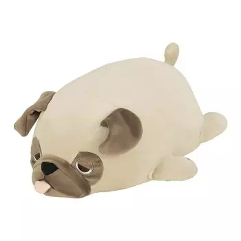 LIV HEART Bolster Cushion Marshmallow Animal Pug Hana Length Fluffy Chewy (Total Approx. 27cm) 48656-32