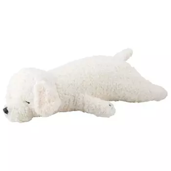 LIV HEART Livheart Подушка для тела Хлопок Nemunemu Животные Игрушка Пудель Молочно-белый L Размер Пушистая и Мягкая Плюшевая Игрушка-Собака Подушка для тела Подарок (приблизительно. 70см)